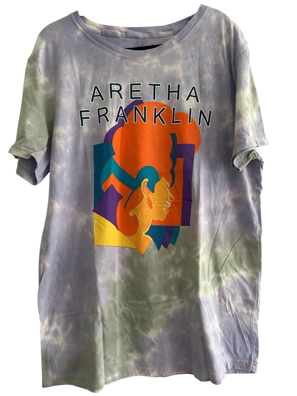 Aretha Franklin Lavender Green Tie-Dye Graphic Tee Shirt 2XL